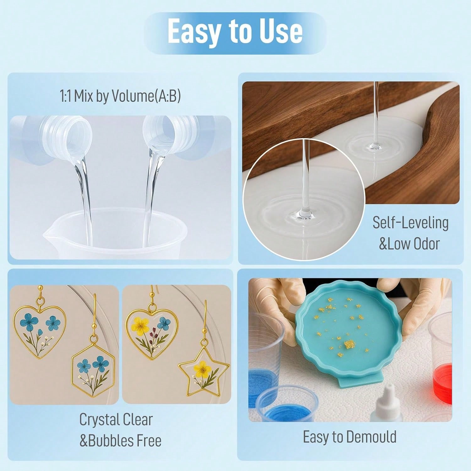 Resina Epoxi Transparente 1:1, - Resin Jewelry Kit reseña y precio